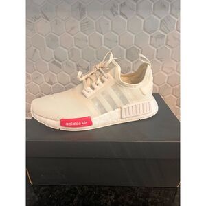 Adidas NMD R1 Cream White Sneakers‎ with Red Tab Casual Athletic Shoes